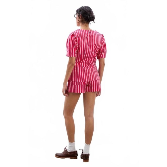 NWT! Anthropologie Damson Madder Shell Linen Blend Puff-Sleeve Blouse - Size 2 🏆 - Picture 12 of 16